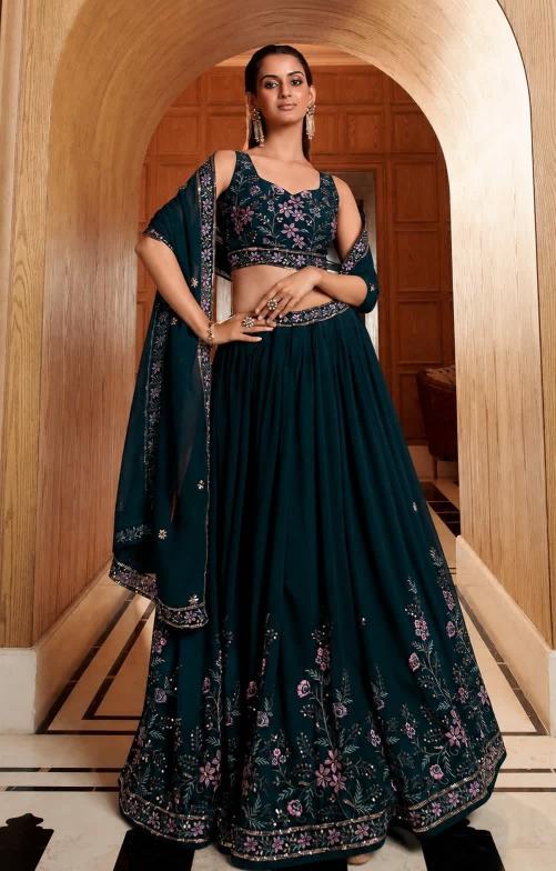 Teal Blue Bridal lehenga market in Goa